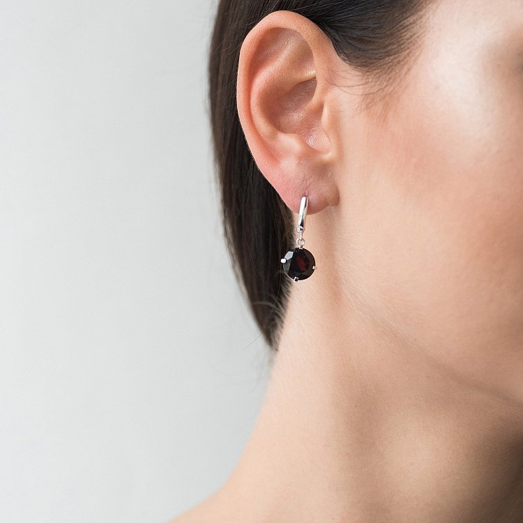 Золоті сережки "Захоплення" з піропом с05289 від ювелірного магазину Онікс - 3