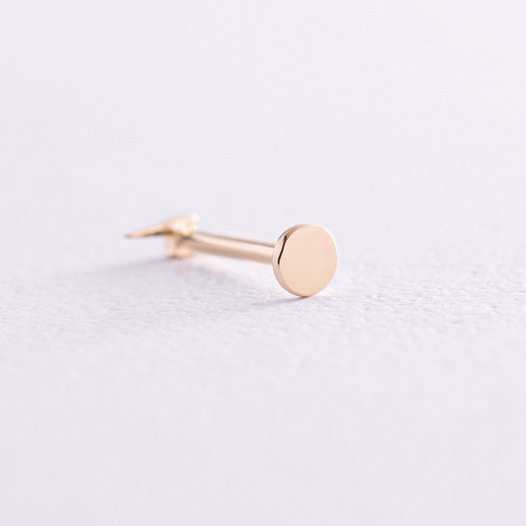 Одиночная серьга "Молния" в хрящ ушка (желтое золото) с07927 от ювелирного магазина Оникс - 2