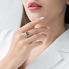 Золотое кольцо с бриллиантами и сапфирами R12861Saj от ювелирного магазина Оникс - 1