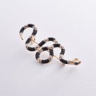 Золота брошка "Змія" з чорними та білими фіанітами зак00339 от ювелирного магазина Оникс