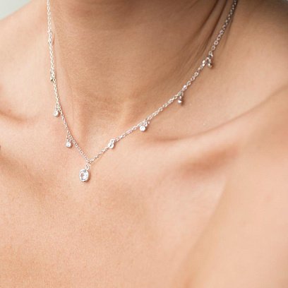 Серебряное колье с фианитами 18653 №8