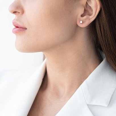 Золоті сережки-пусети (діаманти) сб0238 №2