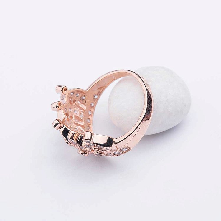 Золота каблучка з фіанітами "Корона" 1460 від ювелірного магазину Онікс - 1