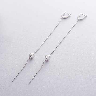 Срібні сережки "Кульки" 122559 №3