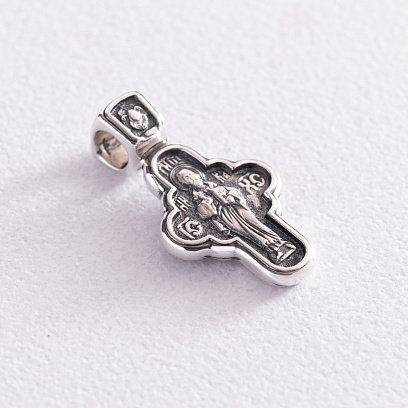 Серебряный крестик "Господь Вседержитель. Икона Божией Матери "Семистрельная" 13515