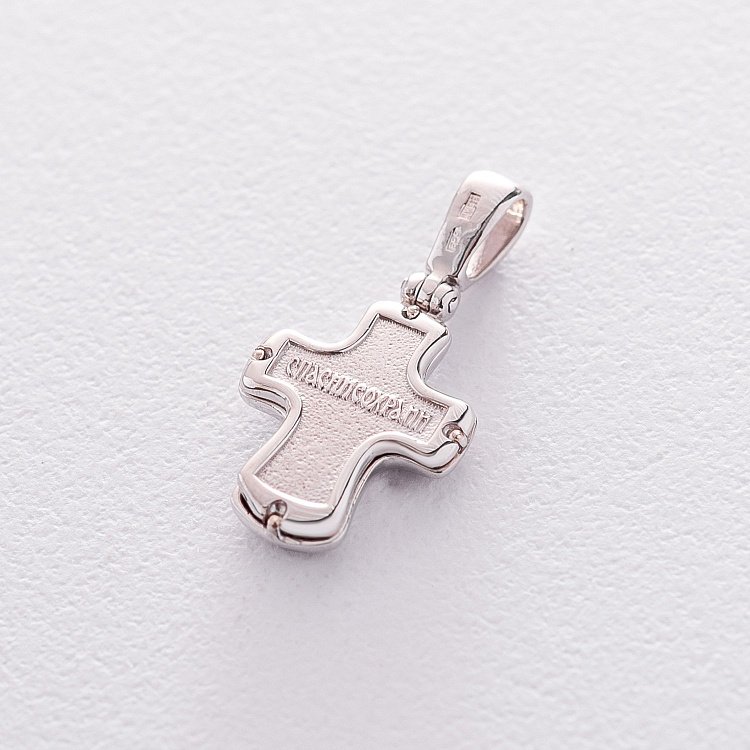 Золотий хрестик з емаллю "Спаси і Сохрани" п03160 від ювелірного магазину Онікс - 1