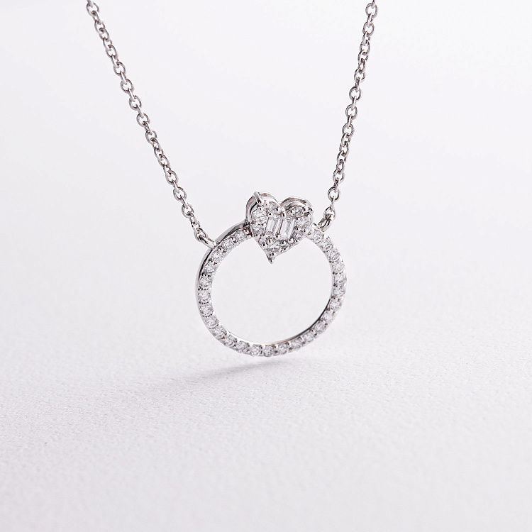 Золоте кольє "Сердечко" з діамантами колб0178ca від ювелірного магазину Онікс