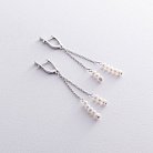 Срібні сережки з перлами і фіанітами 2336/1р-PWT от ювелирного магазина Оникс - 3