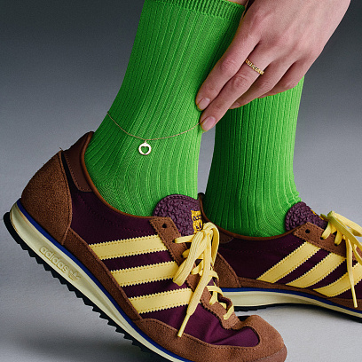 Золотий браслет "Сердечко" на ногу б04792 №2