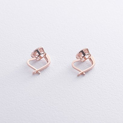 Детские золотые серьги с фианитами с09243 №3