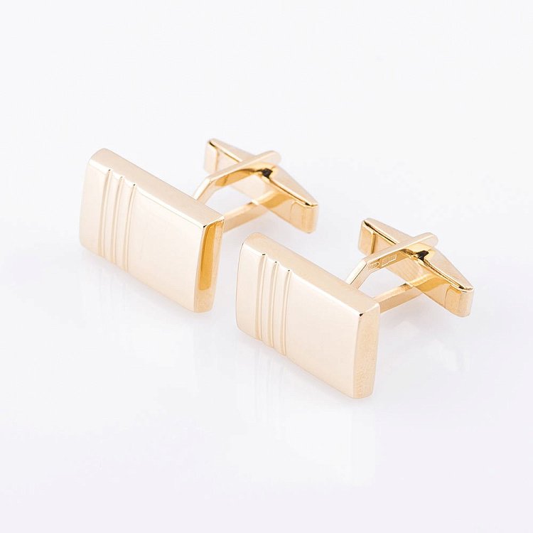 Чоловічі запонки з жовтого золота зап00062 від ювелірного магазину Онікс - 1