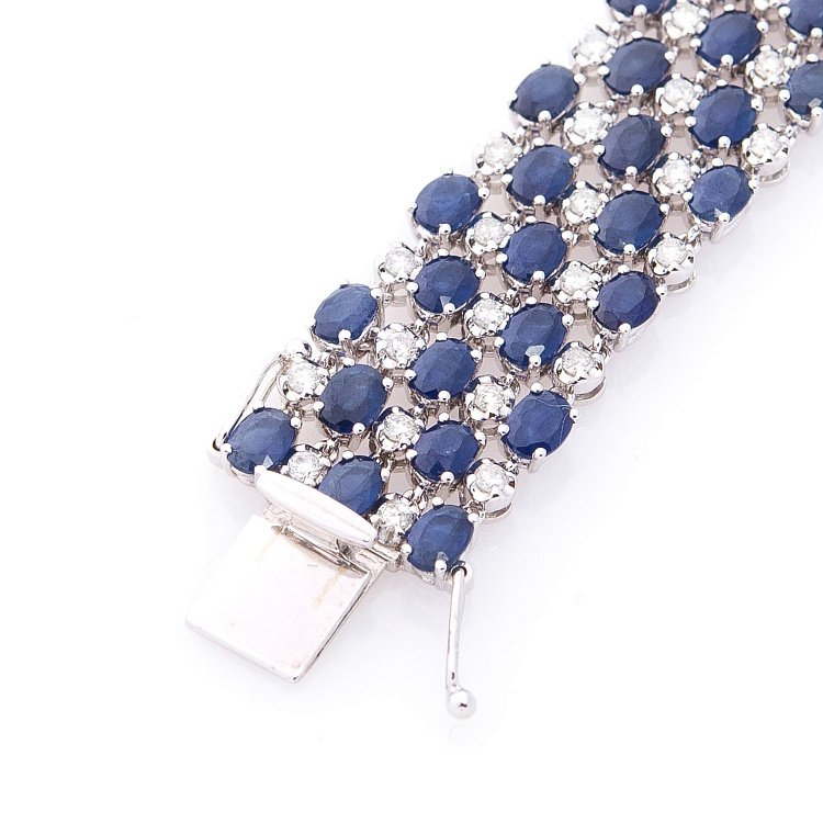 Золотий браслет з сапфірами і діамантами бб0005he від ювелірного магазину Онікс - 2