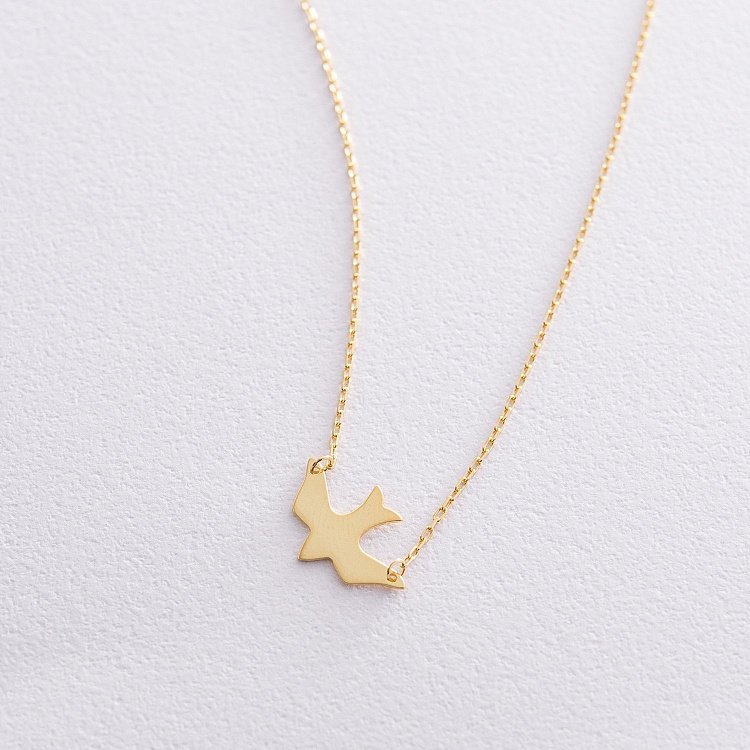 Серебряное колье "Ласточка" с позолотой 18973 - 12 Серебряное колье "Ласточка" с позолотой 18973 от ювелирного магазина Оникс - 12