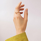 Каблучка "Цвях" у червоному золоті (фіаніти) к08438 от ювелирного магазина Оникс - 3