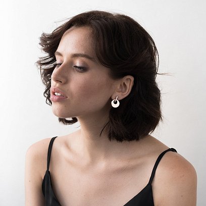 Золотые серьги "Кружочки" с05407 №3