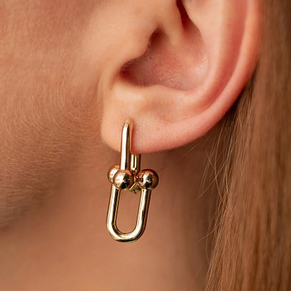 Серьги "Фантазия" в желтом золоте с08615 №2