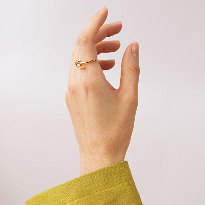 Каблучка "Цвях" у червоному золоті (фіаніти) к08438 №4