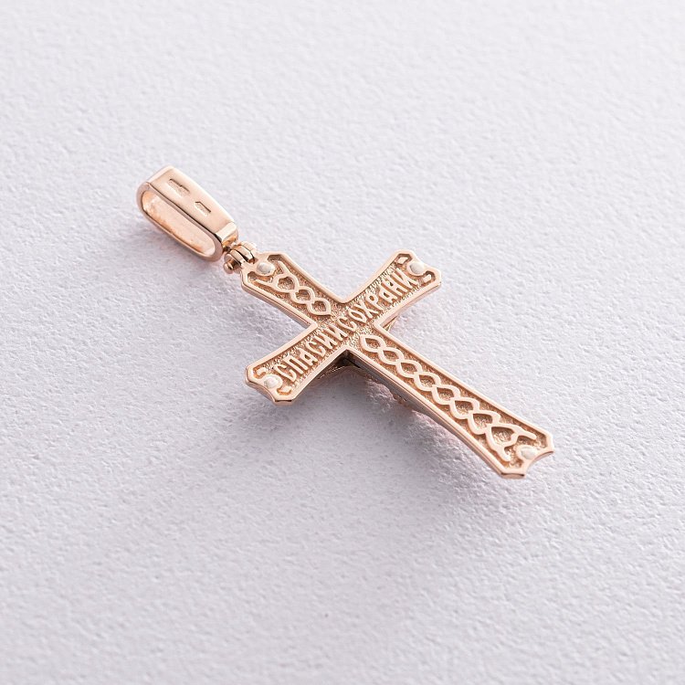 ﻿Золотий православний хрест "Розп'яття. Спаси і Збережи"  250078 від ювелірного магазину Онікс - 2