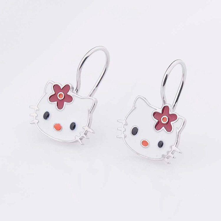 Сережки дитячі Hello Kitty (емаль) 121779к від ювелірного магазину Онікс - 2