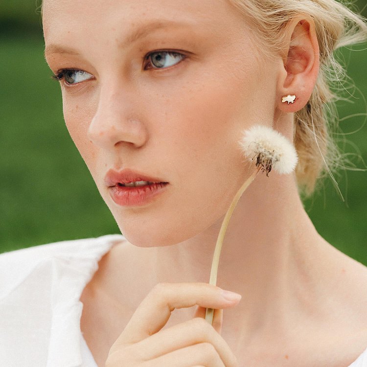 Золоті сережки - пусети "Карта України" с07940 від ювелірного магазину Онікс - 4