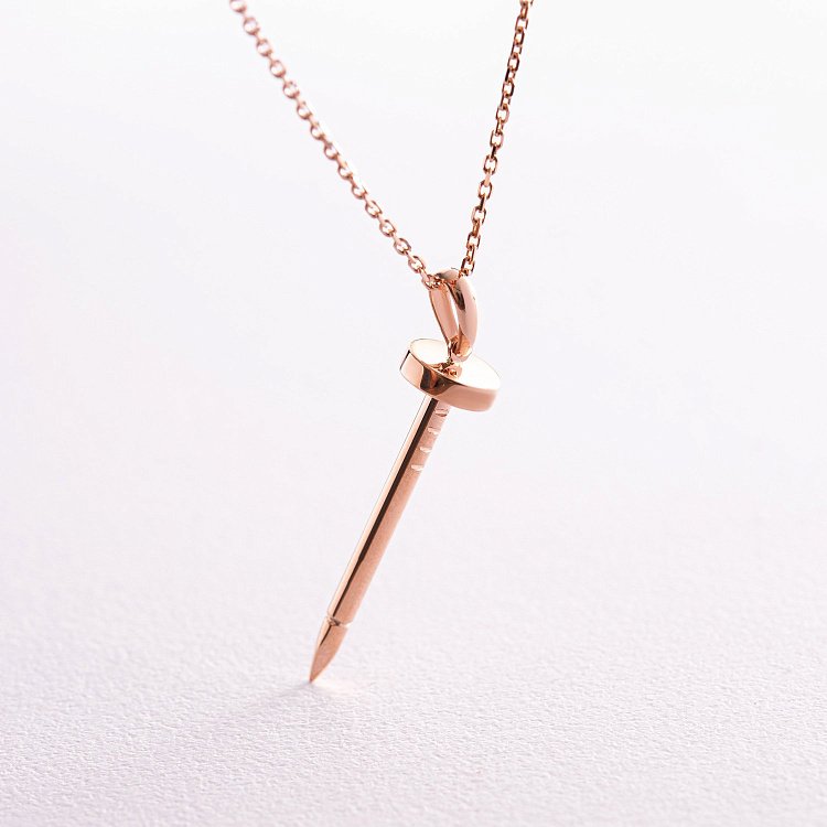 Кольє "Цвях" у червоному золоті кол02326 від ювелірного магазину Онікс