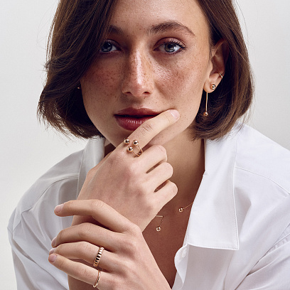 Тонкое кольцо "Минимализм" в красном золоте обр00342 №8