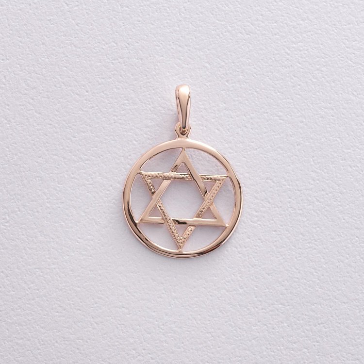 Кулон "Звезда Давида" в красном золоте п03882 от ювелирного магазина Оникс - 2