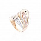 Золотое кольцо с фианитами к04308 от ювелирного магазина Оникс