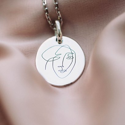 Серебряный кулон "Мечтательность" (овальный) 133045кул №5