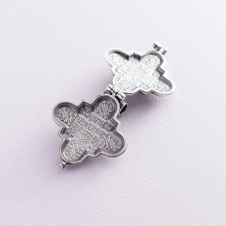 Мощевик зі срібла з чорнінням "Господь Вседержитель. Божа Матір" 131779 від ювелірного магазину Онікс - 4