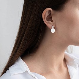 ﻿Сережки-пусети "Монетки" в сріблі 122626