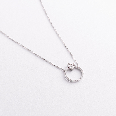 Золотое колье "Сердечко" с бриллиантами колб0178ca №2