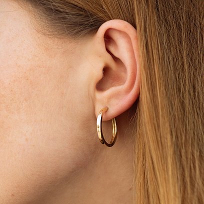 Сережки - кільця в жовтому золоті с08764 №4