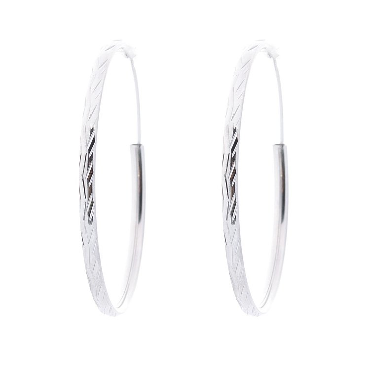 Серебряные серьги-кольца 122227 от ювелирного магазина Оникс