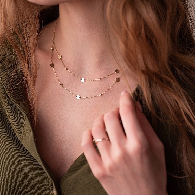 Кольє з монетками в жовтому золоті 860402М від ювелірного магазину Онікс - 2