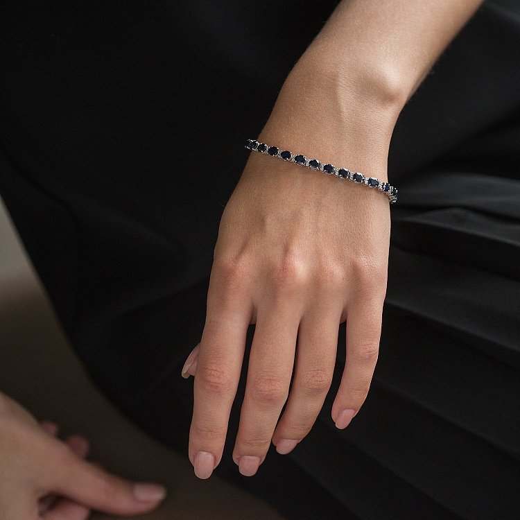 Золотой браслет с бриллиантами и сапфирами бб0010gl от ювелирного магазина Оникс - 3