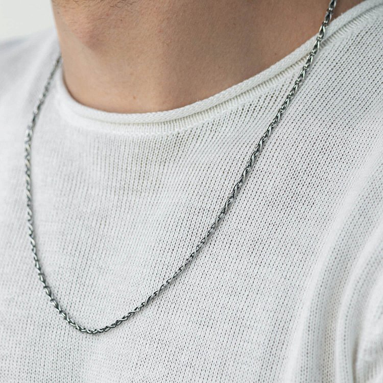 Чоловічий срібний ланцюжок "Нескінченність" 15157 від ювелірного магазину Онікс - 1