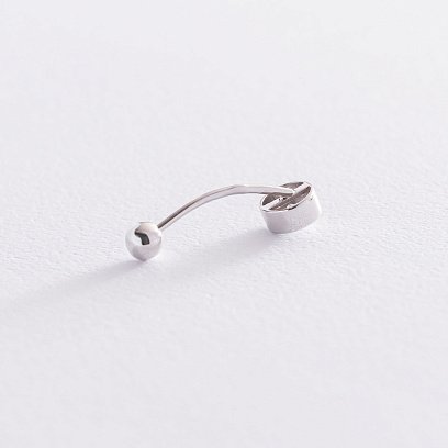 Золотой пирсинг в пупок с фианитом пир00249 №2