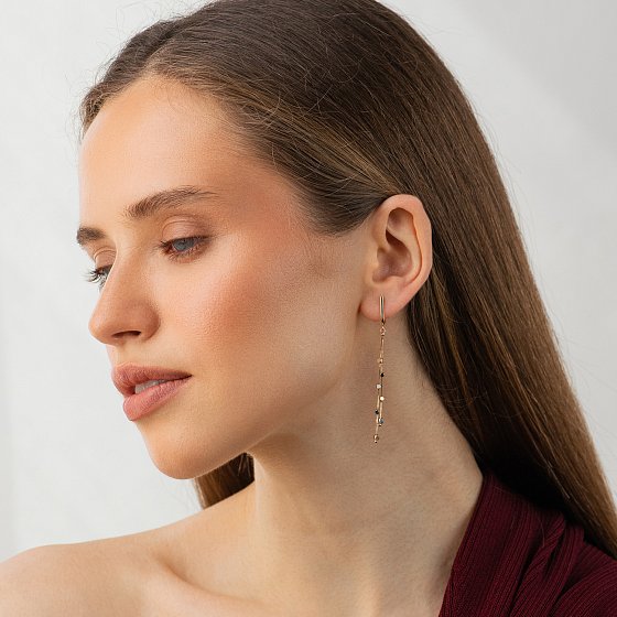 Золоті сережки "Кубики" с09783 №2
