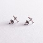 Серебряные серьги - пусеты "Самолетики" 40014 от ювелирного магазина Оникс - 3