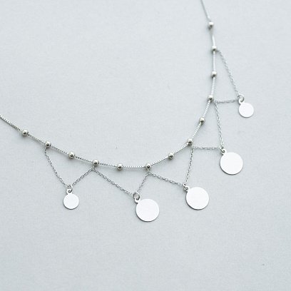 Серебряное колье с монетками 18701 №7