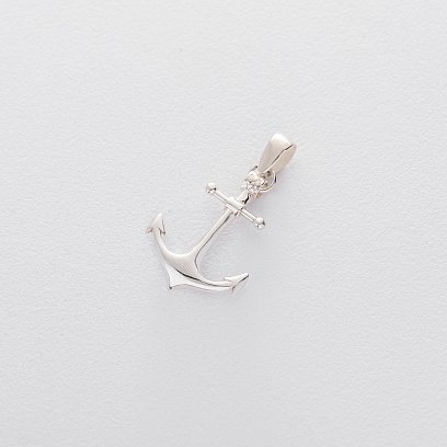 Серебряный кулон с якорем 132851