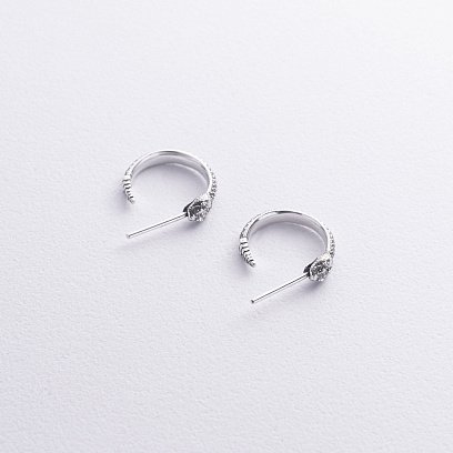 Серебряные серьги - пусеты "Гремучие змеи" 123386