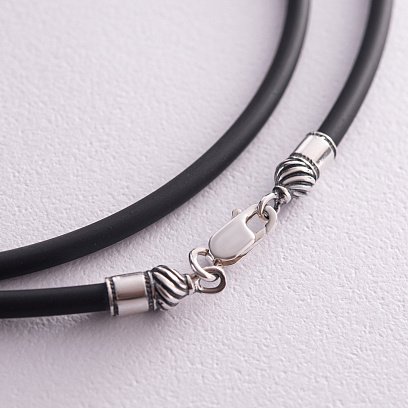 Каучуковий шнурок зі срібною застібкою (3 мм) 18431 №4