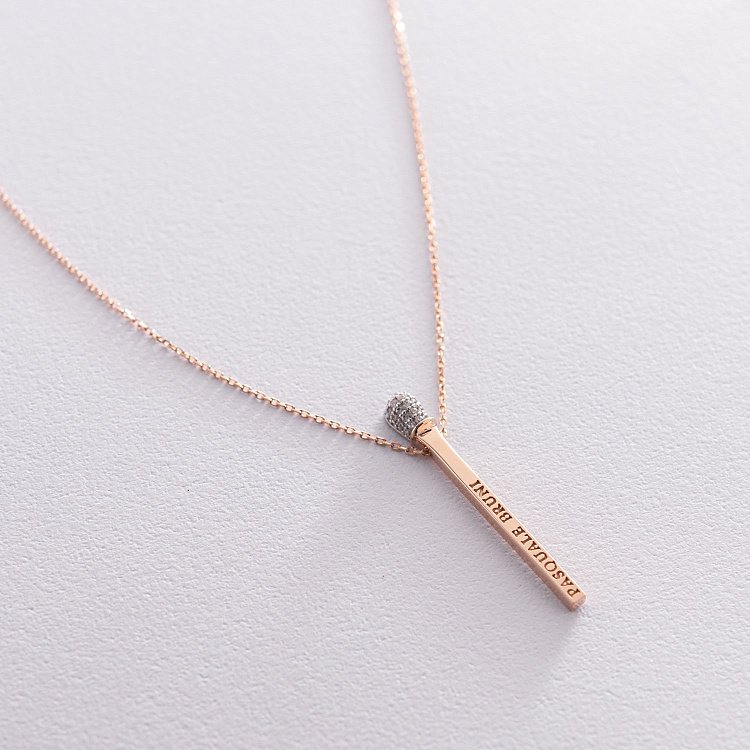 Золоте кольє "Сірник" (фіаніт) кол01474 від ювелірного магазину Онікс