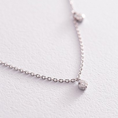 Золоте кольє "Крапельки" з діамантами колб0075z №2