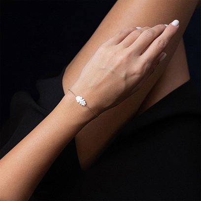 Золотой браслет "Девочка" (фианит) б03958 №2