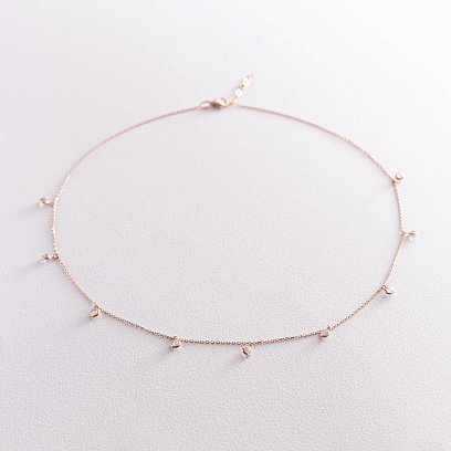 Кольє з червоного золота з фіанітами кол01789