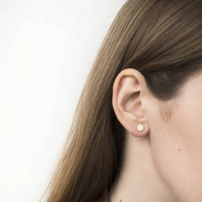 Золотые серьги-пусеты "Кружочки" с05559 №4