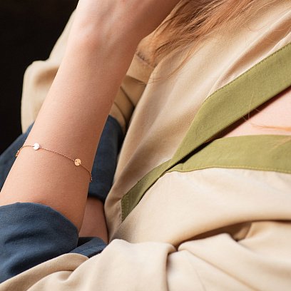 Золотой браслет с монетками 820155 №2